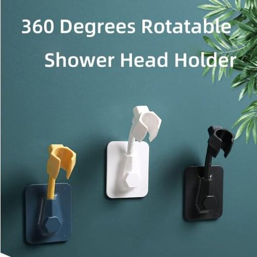 360 Degrees Rotatable Shower Head Holder ABS Handheld Adjustable Self-Adhesive Showerhead Bracket Wall Mount Stand SPA Bathroom