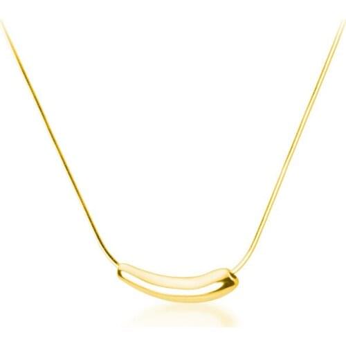 FANYANG Stainless Steel Small Eggplant Bend Tube Necklace For Women Round Snake Bone Chains Necklace 2021 Trend Unfade Jewelry