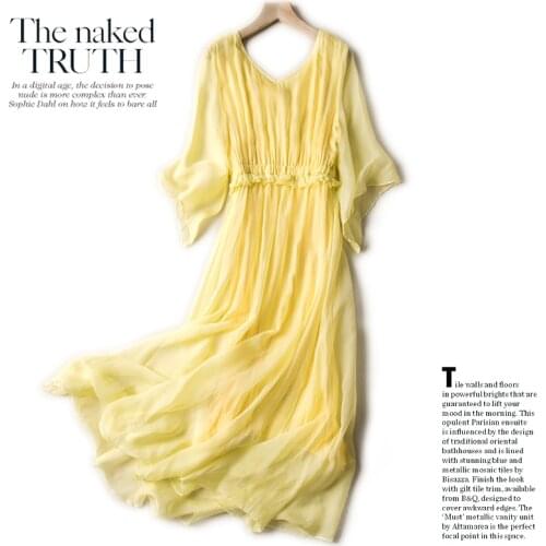 High Quality 100% Silk Dress Women Summer 2021 White Maxi Dress Female Elegant Beach Ladies Dresses Vestido De Mujer Pph5021