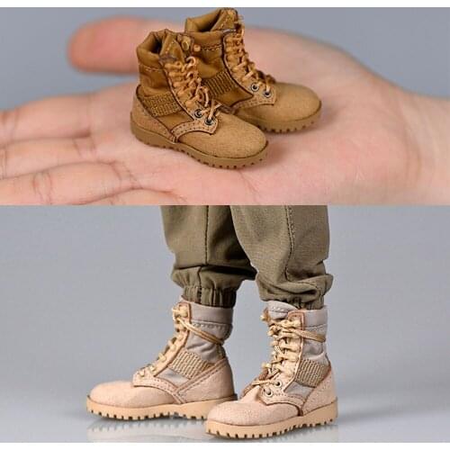 1/6 Female soldier hollow handmade military version tactical shoes combat boots desert boots model for 12 inch action figure