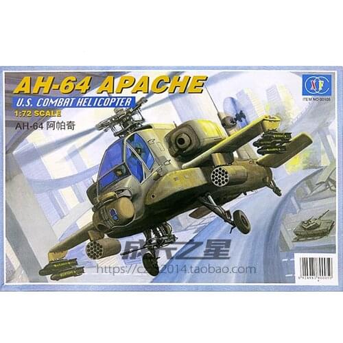1: 72 AH-64 Apache Armed Attack Helicopter Assembly Model Military DIY Gift