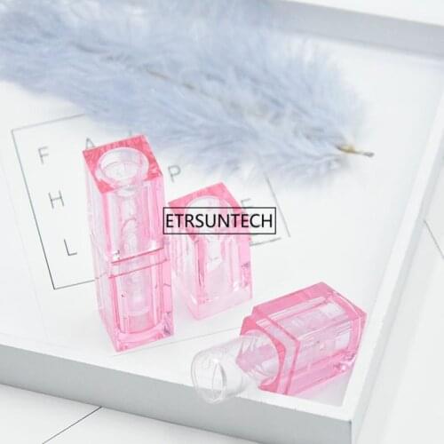 12.1mm Clear Square Empty Lipstick Tubes, Plastic Professional Lip Balm Container, Lip Rouge Subpackage F1878