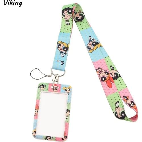 20pcs/lot G1829 Fashion Cartoon Girls Necklack Lanyard Gym Strap Multifunction Mobile Phone Decoration With Card Holder Cover