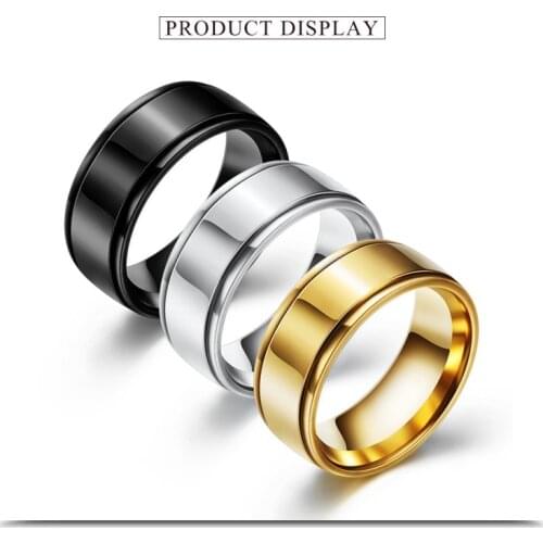 2021 Sale simple Mirrored two-slot stainless steel ring 3 Colors Crystal from Swarovskis Explosive models for men and women