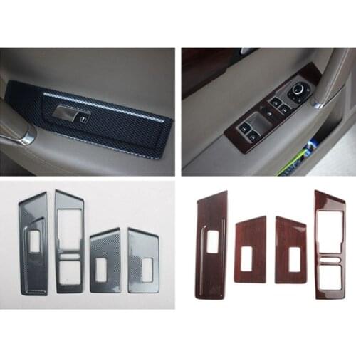 4pcs/lot Car stickers ABS carbon fiber grain car window lift panel decoration cover for 2012-2015 VW Volkswagen Passat B7 CC