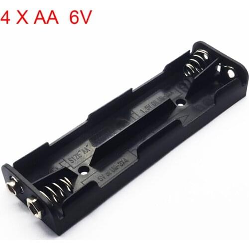 4 X AA 6V Battery Case Holder 6V AA Battery Storage Box 9V Button Battery Box Long Strip Type