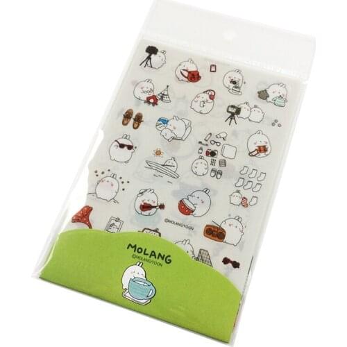 6PCS/lot New Korea Cute Cartoon Potato Rabbit II series students' diy diary stickers Molang Pvc sticker set Kawaii label retail