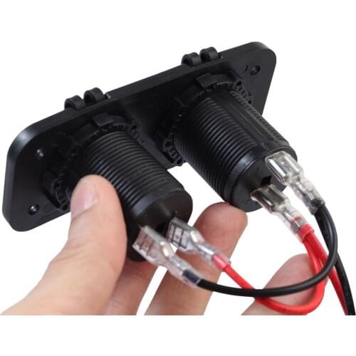 70% HOT SALES!!! Motorcycle Car Charger Cigaretteed Lighter Double Female Socket Kits with 1m Cable