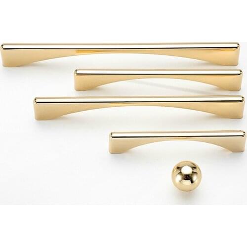 96-192mm Gold Modern Minimalist Wardrobe Cabinet Knobs Kitchen Door Handles Drawer Cupboard Dresser Handle Knobs Furniture Pulls