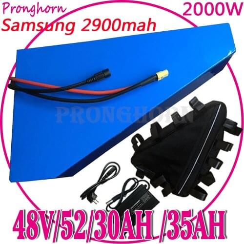 52V 48V Samsung Battery Pack 52V 35Ah 30Ah 25Ah 20Ah 18650 li-ion Battery For 8fun Bafang BBS03 48V 750W 1000W 1500W 2000W Motor