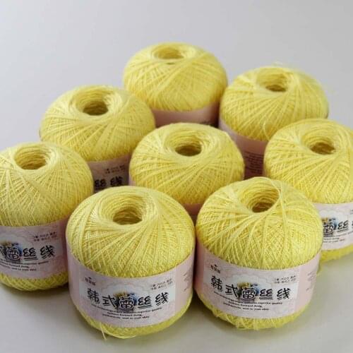 Free Shipping 8Balls X50g New Soft Hand Knitting High Quality 100% Cotton Crocheted Yarn Lemon Yellow 16114