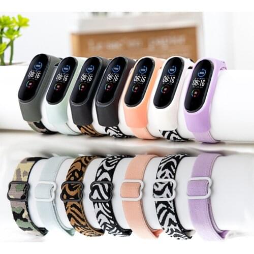 Elastic Bracelet for xiaomi mi band 5 6 strap nylon solo Loop smart watchband Replacement Scrunchie belt for xiaomi mi band 4 3
