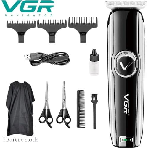 VGR Electric Scissors New Hair Clipper 0 Cutter Head Oil Head Carving Barber Scissors USB Electric V-168 Cordless Clippers