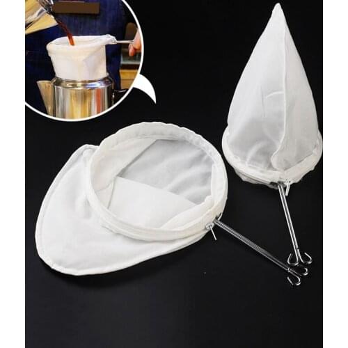 Milktea Filter Cloth Net Stainless Steel Handle Filtration Tea Bag Strainer Hand Drip Coffee Tools Bar Cafe Accessories 1pcs