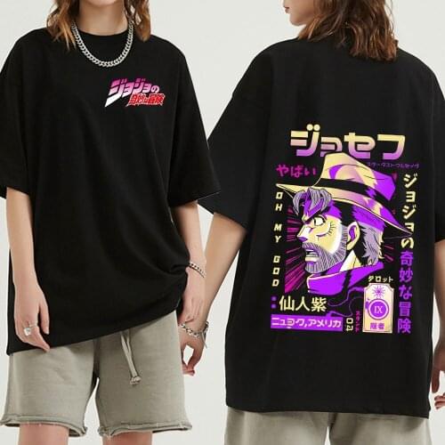 Jojo Bizarre Adventure T Shirt Women Japan Anime Summer Top T-shirt Kawaii Jojo Graphic Tshirt Unisex Cartoon Female Manga Men