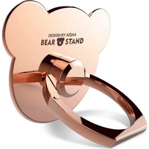 Hot Sale Universal cute mobile phone holder Stand Rings Finger Ring Stand 360 Degree Metal Bear phone holder for iPhone Pad
