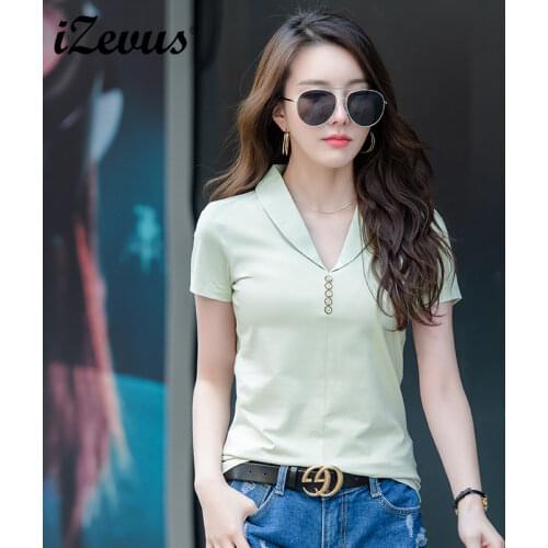 Женские хлопковые футболки IZEVUS China At AliExpress