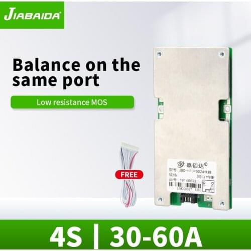 JBD 12V BMS 4S Lifepo4 3.2V 60A 40A 30A With Common Port Balance Protection Board For 3.2V Lifepo4 Battery