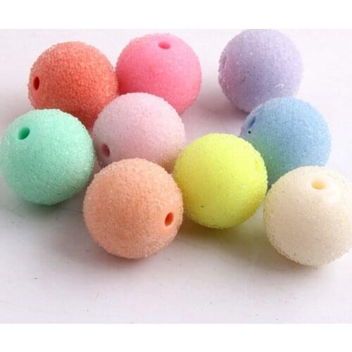 Kwoi Vita Pastel Mix Colorful Chunky Glass Rhinestone Seed Resin Bling Gumball Ball Beads for Kids Necklaces 9mm to 21mm