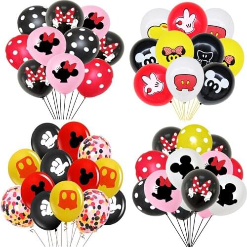 Mickey Mouse Party Latex Balloons Baby Boy Girls Party Decoration 10pcs Multiple Style Latex Balloons Set Weeding Party Supplies