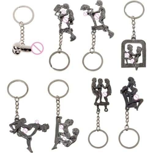 Male Genitalia Key Chain for Lovers Metal Sexy Adult Toy Gift Car Bag Key Holder