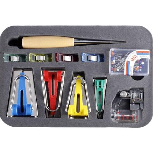Sewing Machine Tools Sets DIY Patchwork Quilting Tool Binding Sew Multifunction Sewing Bias Tape Maker Set Home Use Portable