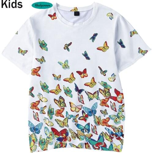 New Arrival 3D Print butterflies Kids T shirt Fashion Boys and Girls T shirt Hip Hop Casual 3D Animal Childrens t-Shirt