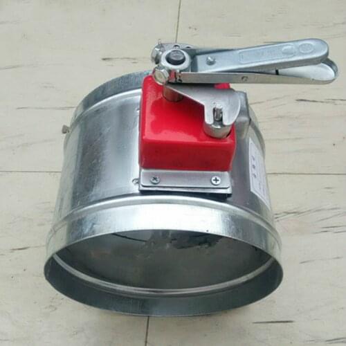 Fireproof Galvanized Steel Sheet Air Damper Valve Duct Valve 70 Degrees Angle Manual Control for Smoke exhaust 100/150/200mm