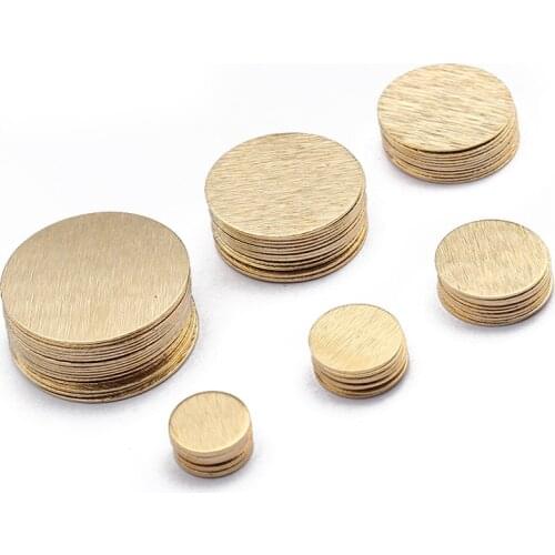 Textured Brass 10 12 15 20 22 25mm Round Disc charms StampingTags Pendant For Handmade Earrings Necklace Jewelry Making Supplies