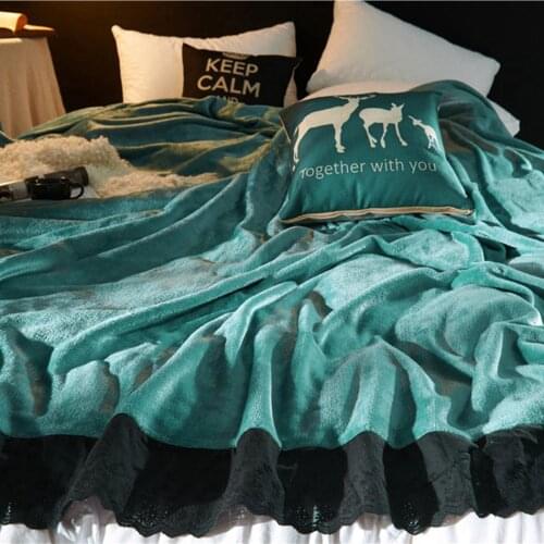 Polyester Warm Solid Color Fleece Blankets on The Beds Flannel Bedspread for Home Bedding Multi-size Adults Grey Throw Blankets