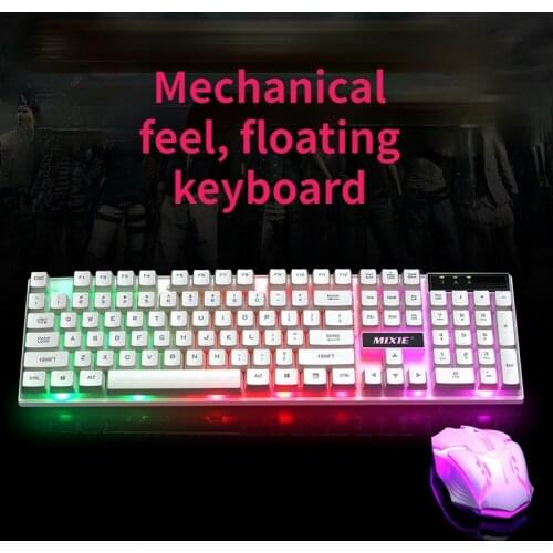 Keyboard and mouse luminous backlight set,floating keycap, general for laptops and desktop computers, officeuse, home use, games