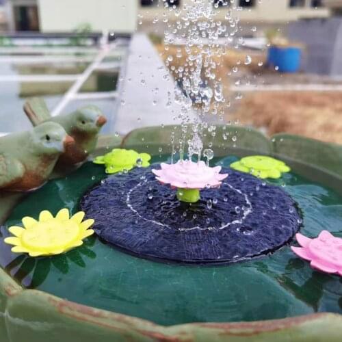1.4W Garden Water Fountains Solar Fountain Pump Solar Powered Water Floating Lotus Leaf Swimming Pool Fountain Garden Decor 2021