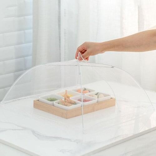 Food Protective Mesh Cover For Anti Flies BBQ Barbecue Kitchen Baking Insect Umbrella Food Covers Mesh BBQ Folding Mesh Square