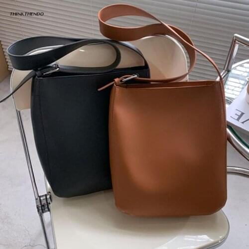 Crossbody Bag for Women Vintage Bucket Tote PU Leather Shoulder Bag Handbags with Adjustable Strap Retro Messenger Bags