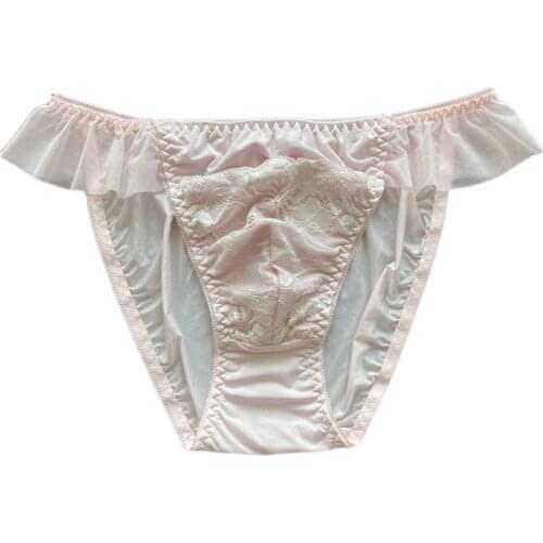 Gay Underwear Men Lace Soft Milk Silk Sexy Mens Briefs Ropa Interior Hombre Man Sexy Underwear Calzoncillos Hombre