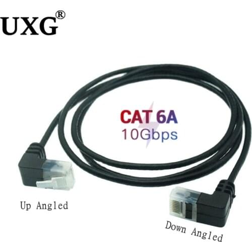 Ultra Slim Cat6 Ethernet Cable RJ45 Left Right Angled UTP Network Cable Patch Cord 90 Degree Cat6a Lan Short Cable 25cm 1m 2m 3m