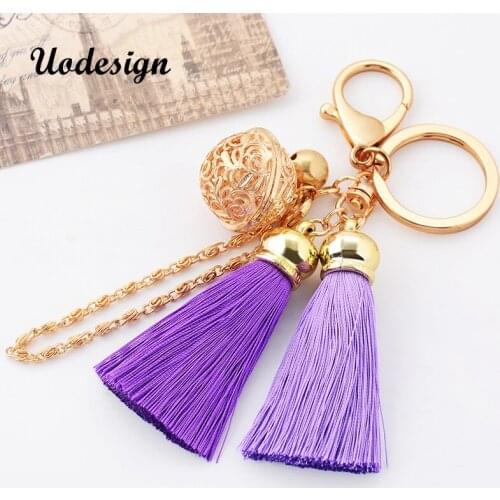 Uodesign New fashion Tassel Key Chain Pregnant women Cute Tassel KeyChain bag accessory Silk Tassels Car Key ring jewelry