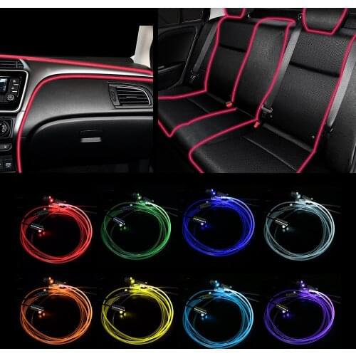 App Control Fiber Optic Atmosphere Lamps RGB Car-styling Remote Control Car Interior Light 6 Meter