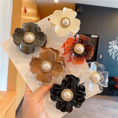 1PCS Big Flower Girl Hairpin Hair Accessories Bath Makeup Hair Catch Womens Elegant Temperament French Shark Clip Headdress