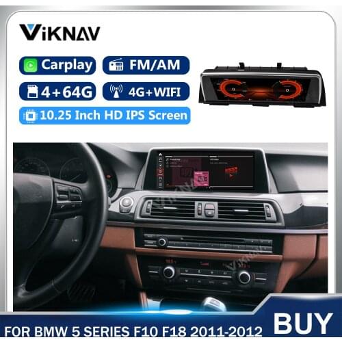 10.25 inch Android 10.0 4G 64G Car Radio For BMW 5 Series F10 F18 2011-2012 Multimedia Player Stereo GPS Navigation Head Unit
