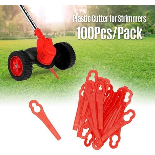 100Pcs/Pack 83mm Plastic Cutter Cutting Lawn Mower Accessories for Strimmers Lawn Mower Grass Trimmer Gardening Tool Replacement