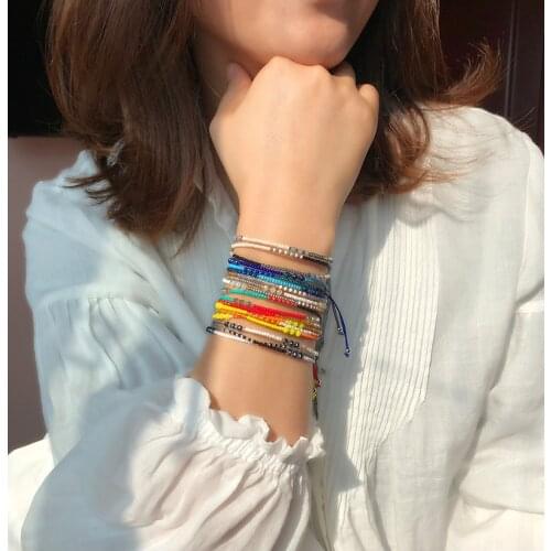 2021 New Handmade Bohemian Friendship Bracelet Female Ethnic Colorful Bead Charm Handmade Bracelets Party Gift