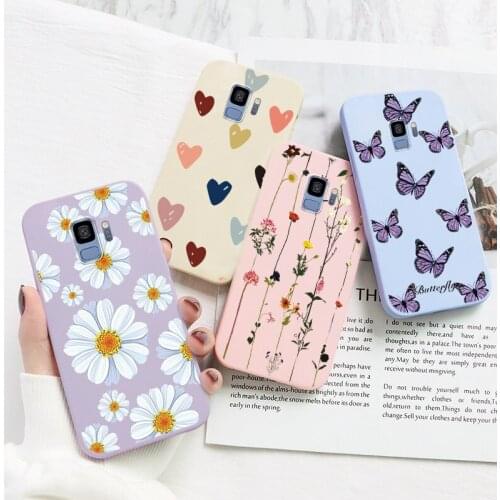 For Cover Samsung Galaxy S9 S 9 Plus Case Cute Flowers TPU Bumper Fundas on Samsung Galaxy S9 Plus S9 Silicone Coque Soft Cover