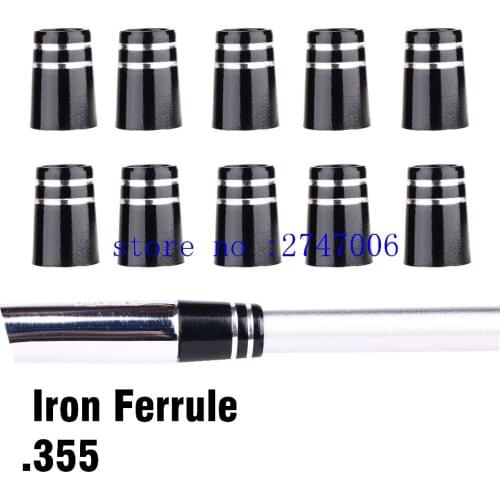 Black Golf Ferrules .355 For Taper Tip Iron Wedge +double silver trim rings OEM ODM Available