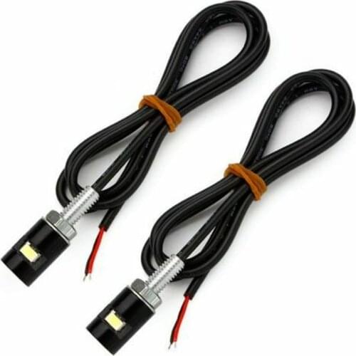 Black LED License Plate Bolt Lights Motorcycle Cruiser Touring Cafe Racer Bobber