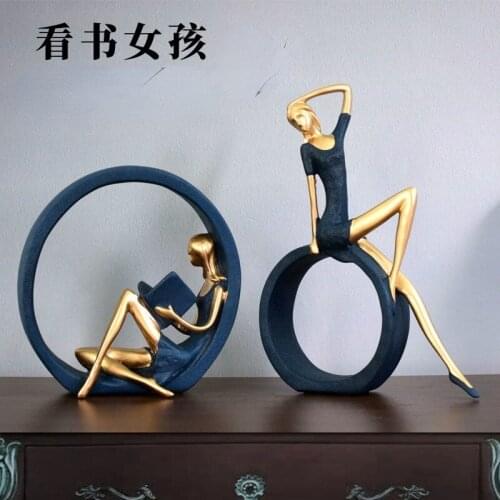 Reading young girls yoga ornaments study literature living room wine cabinet porch OK dancer bedroom decoration small gifts