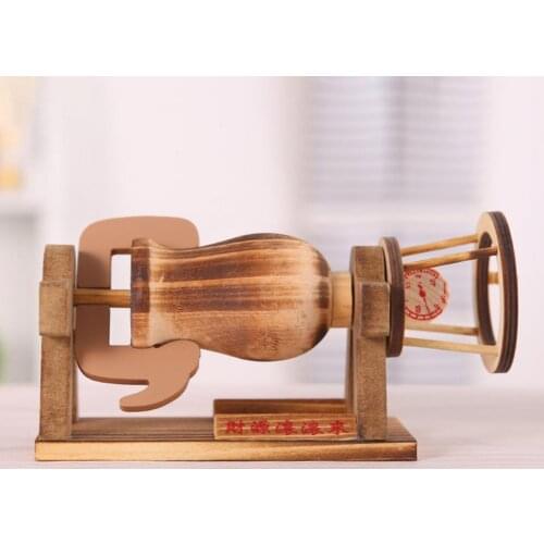 Model Toy High Simulation Decorative Traditional Wooden Popcorn Machine Ornament Home Decor Chinese Character Print Model Displa