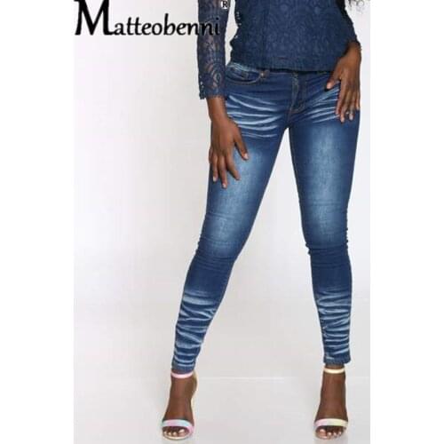 Jeans for Women mom Jeans Low waist Jeans Woman High Elastic plus size Stretch Jeans female washed denim skinny pencil pants