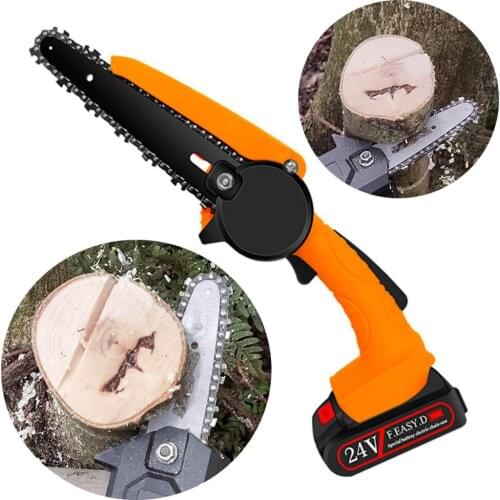 6 Inch Electric ChainSaw Pruning Saw Portable Woodworking Electric Mini lithium battery Wood Cutter Garden Tools Brushless Motor