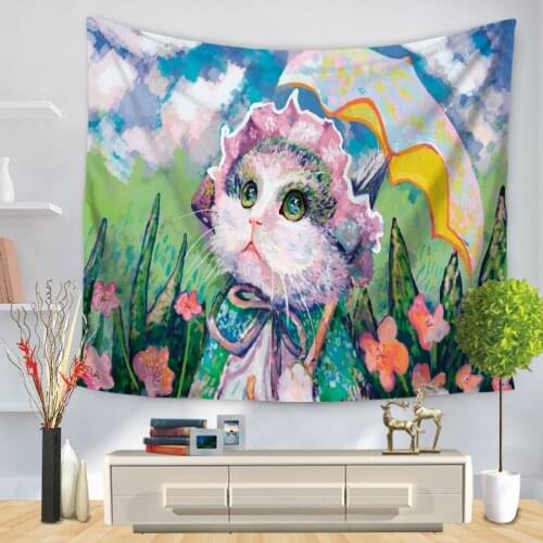 Tapestry Abstract Landscape Oil Painting Print Wall Hanging Mat Decor For Home Parlor Bedroom Livingroom